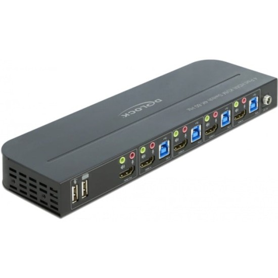 DeLOCK HDMI KVM Switch 4K 60 Hz mit USB 3.0 und Audio, KVM-Switch