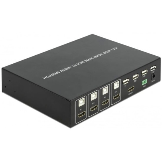 DeLOCK KVM 4in1 Multiview Switch 4x HDMI USB 2.0, KVM-Switch DeLOCK KVM 4in1 Multiview Switch 4x HDMI USB 2.0, KVM-Switch