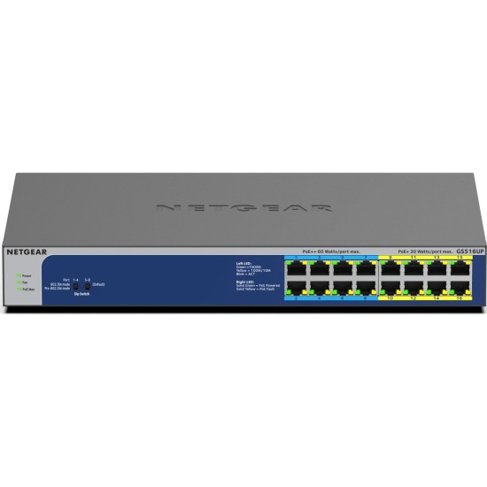 Netgear GS516UP, Switch Netgear GS516UP, Switch