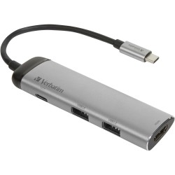 Verbatim USB 3.2 Gen 1 Multiport-Hub, USB-C Stecker > 2x USB-A + USB-C Buchse + HDMI-Buchse, USB-Hub