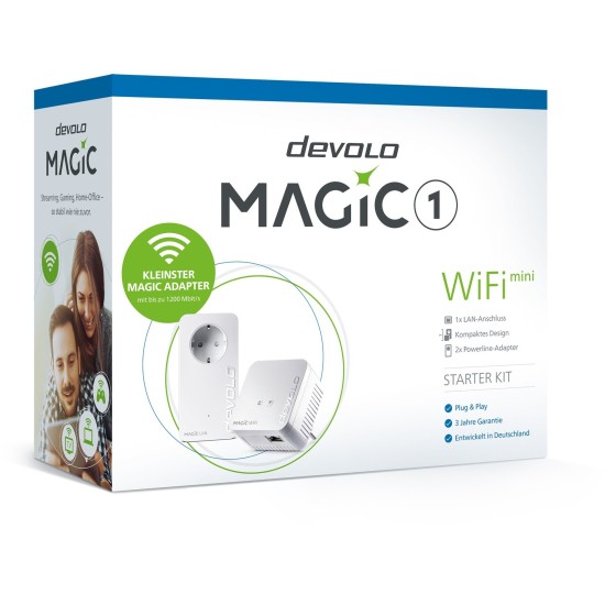 devolo Magic 1 WiFi 2-1-2 Starter Kit mini, Powerline + WLAN