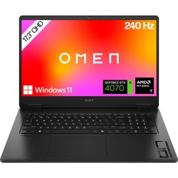 HP OMEN Gaming Laptop 17.3" FHD IPS R7-8845HS 32GB/1TB RTX 4070 240Hz Windows 11 17-db0079ng - A33TLEA#ABD