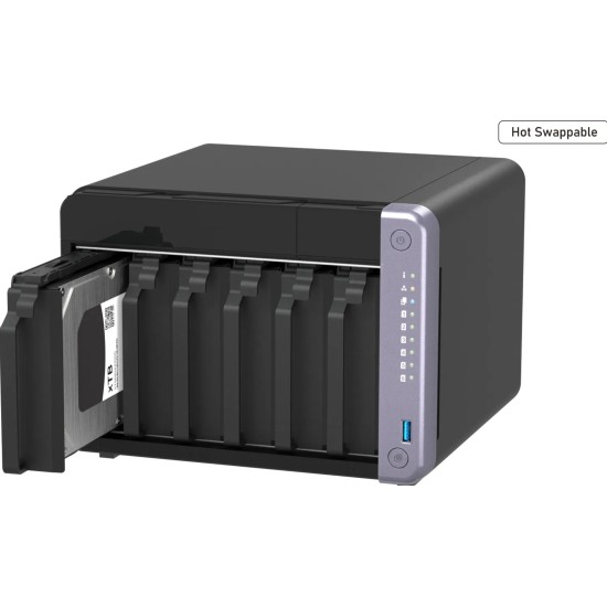 QNAP TS-632X-4G NAS 6-Bay 0/6 HDD/SSD, 2x 2.5G Ethernet, 2x 10G SFP+, 4GB RAM QNAP TS-632X-4G 24TB WD Red Plus NAS-Bundle NAS inkl. 2x 12TB WD Red Plus 3.5 Zoll SATA Festplatte
