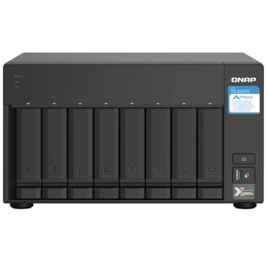 QNAP TS-832PX-4G NAS 8-Bay [0/8 HDD/SSD, 2x 10GbE SFP+, 2x 2.5GbE, 3x USB 3.0, 4GB RAM]