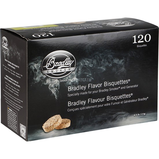 Bradley Apfel Bisquetten, 120 Stück, Räucherholz