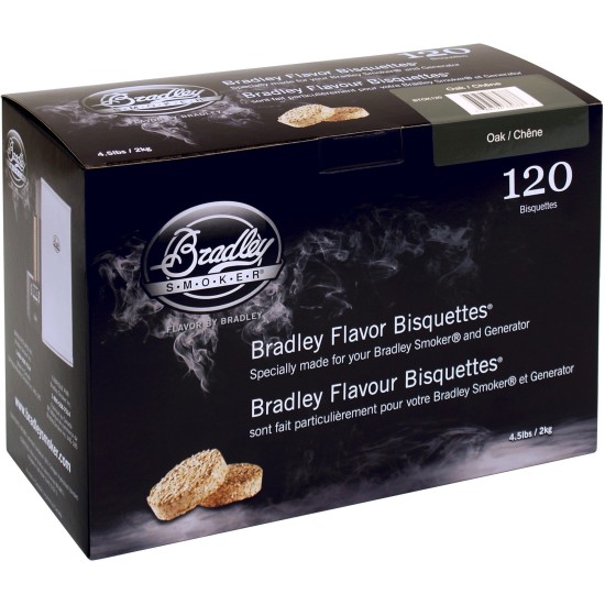 Bradley Eiche Bisquetten, 120 Stück, Räucherholz
