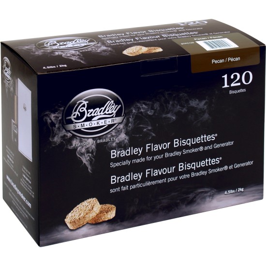 Bradley Pecannuss Bisquetten, 120 Stück, Räucherholz