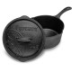Petromax Gusseiserne Kasserolle kr2, mit Aroma-Profil-Deckel, Topf
