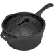 Petromax Gusseiserne Kasserolle kr2, mit Aroma-Profil-Deckel, Topf