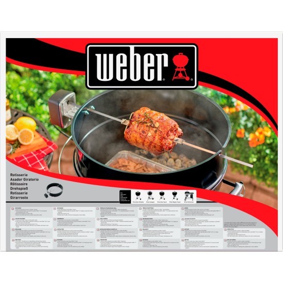 Weber Drehspieß 7494 für Holzkohlegrills mit Ø 57cm, Grillspieß