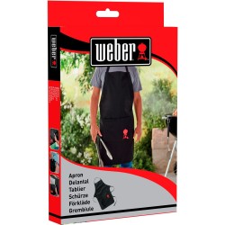 Weber Grill­schür­ze, schwarz mit rotem Kettle Grill 6474, Schürze