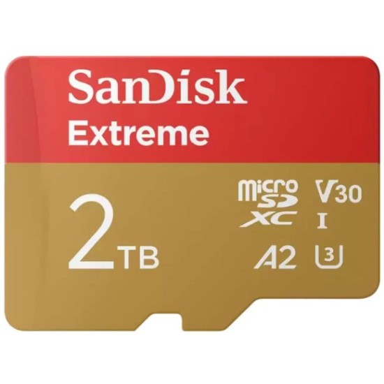 SanDisk 2TB Extreme microSD Speicherkarte 240MB/s & 130MB/s Lese/Schreibgeschwindigkeit, A2 C10 V30 UHS-I U3