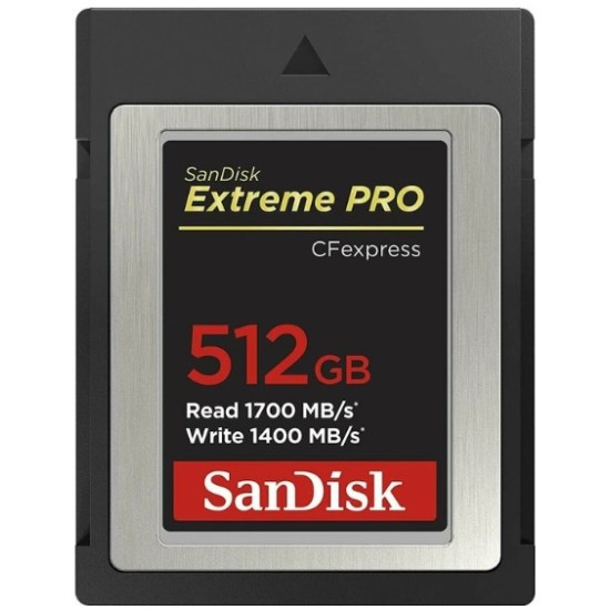 SanDisk Extreme Pro 512GB CFexpress type B memory card of up to 1700 MB/s