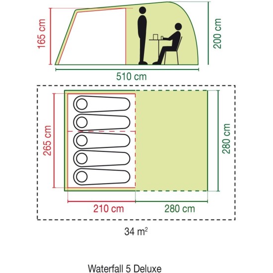 Coleman 5-Personen-Kuppelzelt Waterfall 5 Deluxe