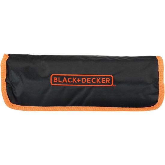 BLACK+DECKER Mechaniker-Set mit Rolltasche, 76-teilig, Werkzeug-Set