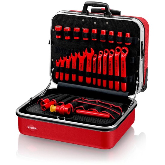 KNIPEX Werkzeugkoffer "BIG Twin Move RED" Elektro Kompetenz, 42-teilig, Werkzeug-Set