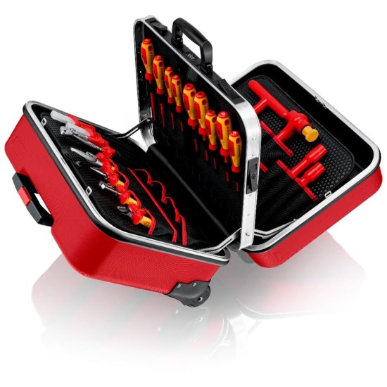 KNIPEX Werkzeugkoffer "BIG Twin Move RED" Elektro Kompetenz, 42-teilig, Werkzeug-Set
