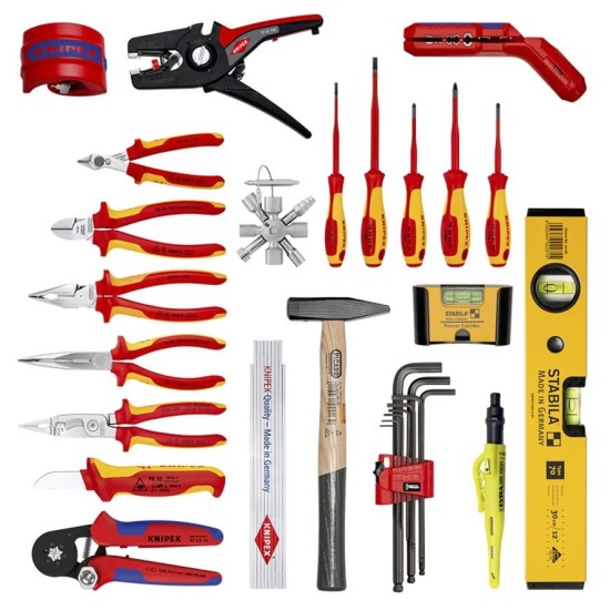 KNIPEX Werkzeugkoffer "Robust26 Move" Elektro, 22-teilig, Werkzeug-Set