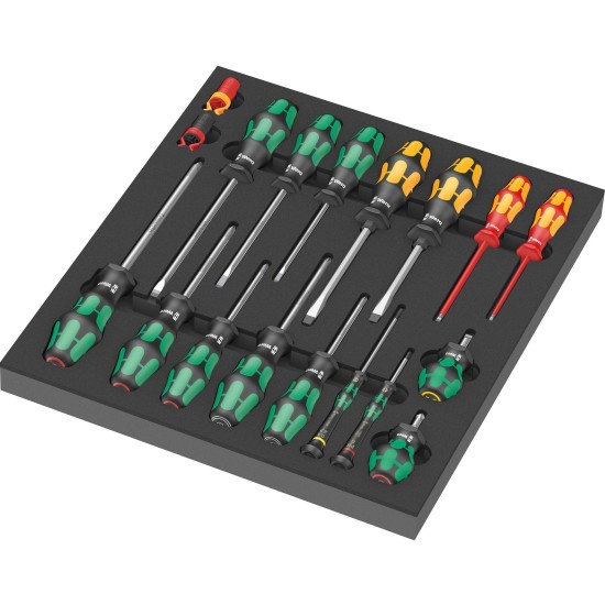 Wera 9710 Schaumstoffeinlage Schraubendreher-Set 1, 18‑teilig
