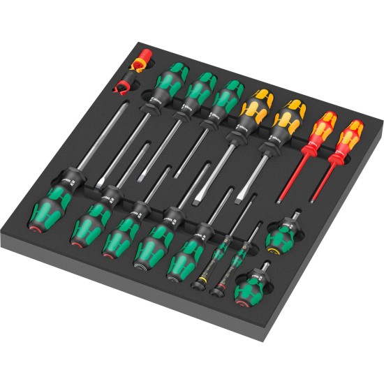 Wera 9710 Schaumstoffeinlage Schraubendreher-Set 1, 18‑teilig