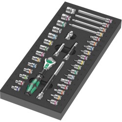 Wera 9720 Schaumstoffeinlage 8000 A Zyklop Knarre 1/4" Set 1, 37‑teilig, Werkzeug-Set