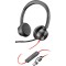 HP Poly Blackwire 8225 USB-C Stereo-Headset + USB-C/A-Adapter