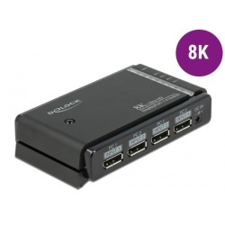 DeLOCK DisplayPort 1.4 Switch 2 x 2 DisplayPort in zu 1 x 2 DisplayPort out 8K, DisplayPort Switch