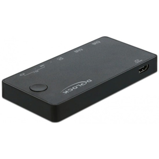 DeLOCK HDMI / USB-C™ KVM Switch 4K 60 Hz mit USB 2.0, KVM-Switch
