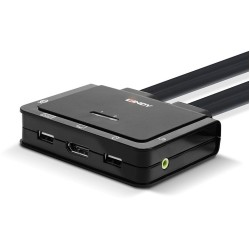 Lindy 2 Port DisplayPort 1.2, USB 2.0 & Audio Cable KVM Switch, KVM-Switch