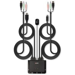 Lindy 2 Port HDMI 4K60, USB Typ C, USB 2.0 & Audio Cable KVM Switch, KVM-Switch Lindy 2 Port HDMI 4K60, USB Typ C, USB 2.0 & Audio Cable KVM Switch, KVM-Switch