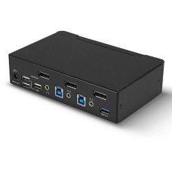 Lindy 2 Port KVM Switch, DisplayPort 1.4, USB 3.0 & Audio, KVM-Switch