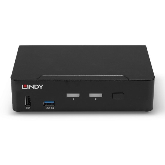 Lindy 2 Port KVM Switch, DisplayPort 1.4, USB 3.0 & Audio, KVM-Switch