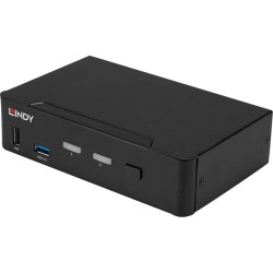 Lindy 2 Port KVM Switch, DisplayPort 1.4, USB 3.0 & Audio, KVM-Switch
