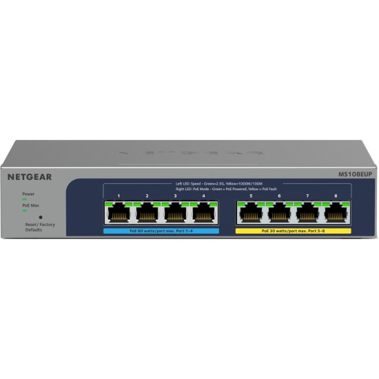 Netgear MS108UP 8-Port Ultra 60 PoE, Switch Netgear MS108UP 8-Port Ultra 60 PoE, Switch