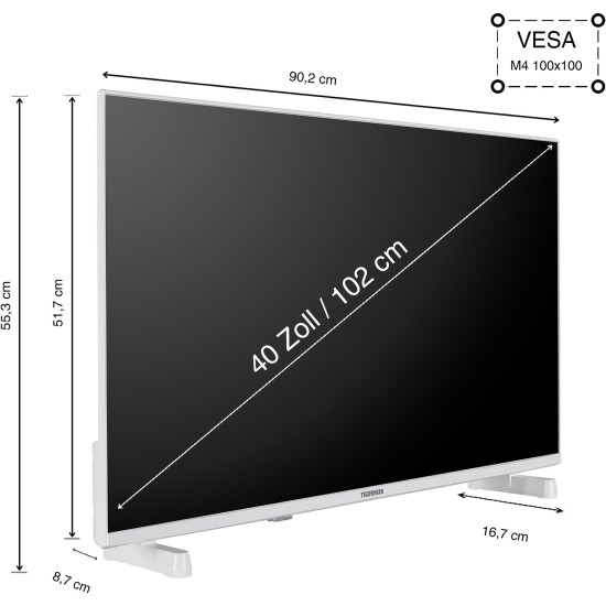 Telefunken XF40TO750S-W, LED-Fernseher