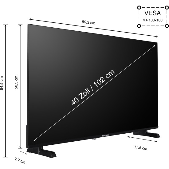 Telefunken XF40TO900S, LED-Fernseher