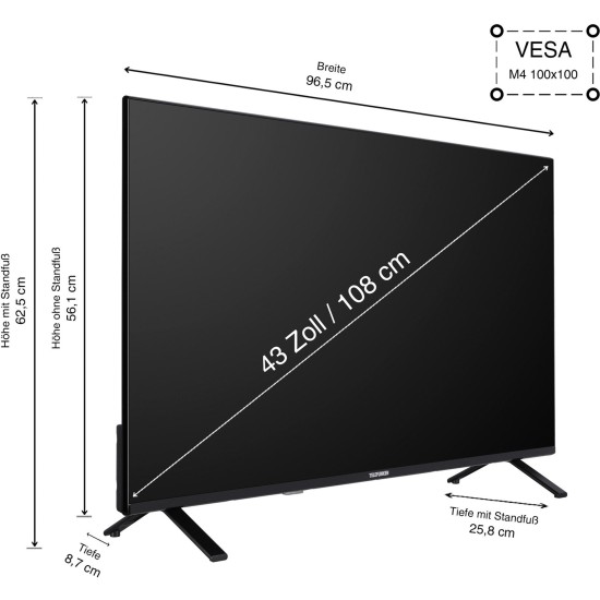 Telefunken XF43TO750S, LED-Fernseher