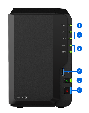 Synology-DiskStation-DS220-2-Bay-NAS-2-x-3525quot-SATA-HDDSSD-2-GB-DDR4-3x-USB-30-14